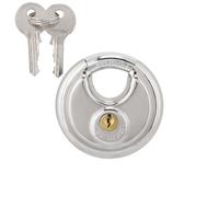 Leopacat Lucchetto a Forma Rotonda in Acciaio Inossidabile, Lucchetto per Carichi Pesanti Impermeabile All'aperto, Disco con 2 Chiave per Scuole, Palestre e Armadietti Sportivi