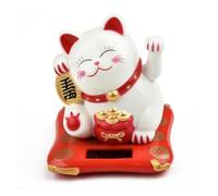 Leopacat Maneki Neko, Solar Poweredgatto Sventolante Buona Fortuna Ricchezza Accoglienza Gatti Simpatico Gatto Fortuna Ricchezza Salute Braccio Agitante Feng Shui Decorazione per Casa Auto Ufficio