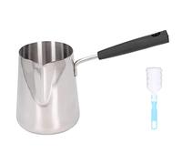 Leopacat Pentolino Latte Induzione, Pentola Scaldalatte In Acciaio Inossidabile con Beccuccio Barattolo Mini Pentola Burro Caffettiera Turca Pentole Piccole Pentola Latte Piano Cottura 600ML