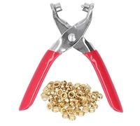 Leopacat Pinza per Occhielli Metallici,Pinzas per Punzonatura Pinza Occhiellatrice per Tessuti in Pelle con 100 Occhielli Diametro Interno 4 mm Multiuso per Cinture,Stoffe,Cinture, Scarpe,Perforate