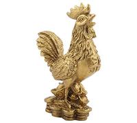 Leopacat Pollo In Ottone,Statuetta Statua Pollo,Figurine Gallo Dorato Good Luck Rooster Sculpture Decor Collection Decorazioni Pasquale per Casa Significato Buona Fortuna e Ricchezza Segni Zodiacali