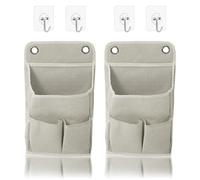 Leopacat Portaoggetti da Appendere con Tasche multiple,Pack de 2 Organizzatore da Porta,Porta Oggetti Bagno,Organizer da Appendere per Camera da Letto,Over Door Hanging Organizer, Grigio