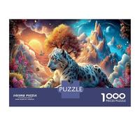Leopard 1000 Pezzi PuzzleSnow Leopard in Mountain Forest Divertimento Per Adulti Per Adulti E Bambini Dai 12 Anni Regalo Giocattolo Colorato Per La Famiglia70x50cm/1000pcs