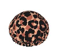 Leopard Animal Skin Cuffia da a impermeabile riutilizzabile da bagno elastica per donna, cappucci per ragazze Spa Uso domestico, hotel e parrucchiere
