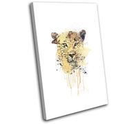 Leopard Big Cat Paint Abstract Animals SINGLE TELA parete arte foto stampa
