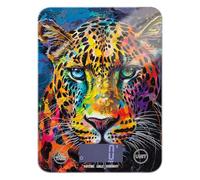 Leopard - Bilancia per alimenti con display LCD colorato, 5 kg/5 g, con 4 unità per dimagrire e preparare i pasti (batterie non incluse)