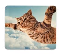 Leopard Cat Soars Through The Clouds Tappetino per Mouse Antiscivolo Mousepad Base in Gomma Tappetini per Il Mouse per Computer Lavoro Laptop 25X30Cm
