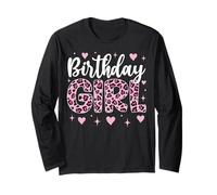 Leopard Cheetah Birthday Girl Animal Party Maglia a Manica
