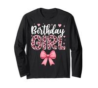 Leopard Cheetah Birthday Girl Animal Party Maglia a Manica