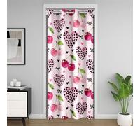 Leopard Cherry 30% -50% oscuramento della stanza oscurante isolante termico 106 x 203 cm 1 pannello carino fiocco tenda per porta privacy per ragazzi ragazze Decor coquette Bow armadio copertura