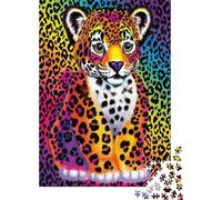 Leopard Cub Puzzle Rainbow Print 1000 Pezzi Carta Riciclata Per Adulti E Oltre I 12 Anni Puzzle Gioco Educativo Per Rilassarsi 52x38cm/1000pcs