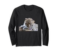 Leopard Cucciolo Adorabile Baby Snow Leopard Big Cat Maglia a Manica