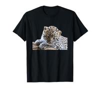 Leopard Cucciolo Adorabile Baby Snow Leopard Big Cat Maglietta