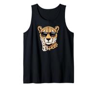Leopard Design Wild Animal Feline Black Glasses Big Cat Canotta