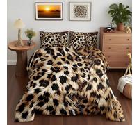 Leopard Down Consolatore Cheetah Bedding Set per Bambini Ragazzi Ragazze Animale Selvaggio Piumino Pelliccia Leopardata Trapunta Inserto/Trapunta 135x200cm