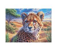 Leopard Flower Forest Wildlife Wild Nature Rural Puzzle 500 Pezzi Gioco Creativo Per Ragazzi Intelligenza Educativa Rompicapo Idea Regalo Per Figlio A Natale E Compleanno 500 PCS