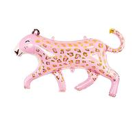 Palloncino a elio in lamina di leopardo rosa | Palloncino per il primo compleanno per ragazze e ragazzi | Palloncino aerostatico con elio zoo | Decorazioni per feste di compleanno | regalo per bambini