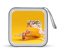 Leopard Gechi su giallo CD Case Holder Portable 40 Capacità DVD Wallet Storage Organizer per Auto Viaggi, Stile:, Taglia unica