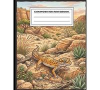 Leopard Gecko Habitat Composition Notebook: Desert Gecko Wide Ruled Lined for School, Notes & Writing - Reptile Lover Gift