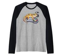 Leopard Gecko Playing Video Game Lizard & Reptiles Gamers Maglia con Maniche Raglan