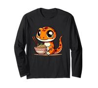 Leopard Gecko Reptile Lizard Japanese Kawaii Ramen Love Maglia a Manica