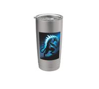 Leopard Giapponese Blu Kaiju Monster Art Donna Leopard Bicchiere termico in acciaio inox doppia parete