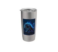 Leopard Giapponese Blu Kaiju Monster Art Donna Leopard Bicchiere termico in acciaio inox doppia parete