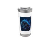 Leopard Giapponese Blu Kaiju Monster Art Donna Leopard Bicchiere termico in acciaio inox doppia parete