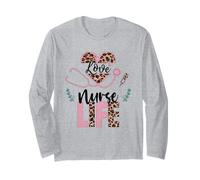 Leopard Heart And Stethoscope Nurse Life for Nurse Mom Maglia a Manica