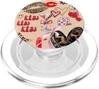 Leopard Heart & Kiss Carino Olive Martini Cocktail & Bow PopSockets PopGrip per MagSafe