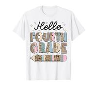 Leopard Hello 4 ° quarto grado Primo giorno Ragazze Insegnanti Maglietta