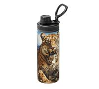 Leopard in cerca di prede 510 g thermos sportivo in acciaio inox, adatto per uomini e donne, efficiente conservazione del calore, facile da trasportare