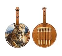 Leopard in Search of Prey Brown Golf tee Storage Bag, multifunzionale Golf tee Storage Bag per gli uomini, durevole materiale PU