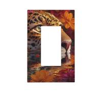 Leopard in the Water Flowers interruttore della luce piastra da parete piastra frontale copertura singolo bilanciere 1 banda decoratore presa coperture per la casa cucina camera bagno Decor