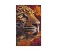 Leopard in the Water Flowers Single Toggle Blank Wall Plate Light Switch Cover Decorativo 1 Gang per Cucina Camera Bagno Dimensioni 11,4 x 7 cm