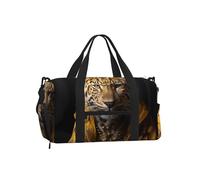 Leopard in una giacca di pelle Borsa a tracolla portatile di grande capacità leggera robusta idrorepellente per viaggi all'aperto