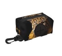 Leopard in una giacca di pelle Borsa da viaggio per animali domestici Borsa essenziale per escursioni o campeggio in campagna Assicurati di avere un'esperienza piacevole