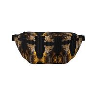 Leopard in una giacca di pelle Stampe Marsupio da corsa regolabile borsa a tracolla leggera e confortevole adatta per il fitness jogging viaggi