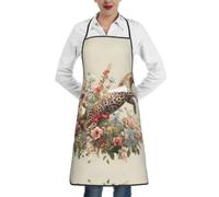 Leopard jumping among the flowers Grembiule da cucina Donna Tessuto Impermeabile