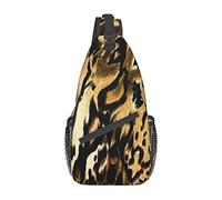 Leopard Lion Tiger Skin Fur Brindle Sling Zaino Borsa a tracolla sul petto Zaino casual per uomo Donna