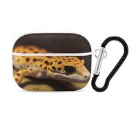 Leopard Little Gecko AirPods Pro Custodia protettiva con anello portachiavi, custodia protettiva rigida in PC per AirPods Pro di seconda generazione, per donne e uomini, facile da aprire, protezione