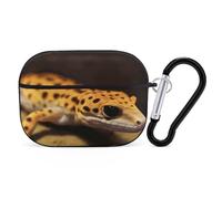 Leopard Little Gecko AirPods Pro Custodia protettiva con anello portachiavi, custodia protettiva rigida in PC per AirPods Pro di seconda generazione, per donne e uomini, facile da aprire, protezione