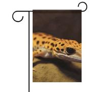 Leopard Little Gecko - Bandiere da giardino primaverili ed estive, 30 x 45 cm, double face, per esterni, bandiere stagionali e striscioni per patio, cortile, terrazza, veranda, giardino, terrazza