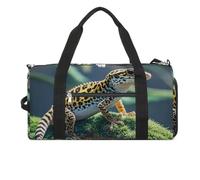 Leopard Little Gecko Borsa da palestra per uomo e donna resistente all'acqua, borsa da viaggio leggera per viaggi sportivi, bianco, taglia unica