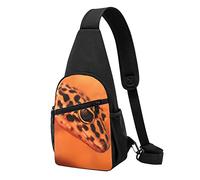 Leopard Little Gecko Casual Una Spalla Cross Body Borsa Del Petto Del Portafoglio Del Telefono Degli Uomini Cross Body Bag Viaggio Walking Marsupio, Nero , Taglia unica