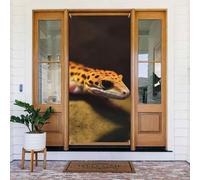Leopard Little Gecko Door Cover Decorations, Welcome Door Banner Sfondo Stagionale Primavera Estate Portico Banner Cartello Foto Sfondo per Interni ed Esterni Decorazione per Feste 180 x 80 cm
