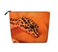 Leopard Little Gecko Organizer per cosmetici grande, in canapa finta, resistente all'acqua, con cerniera, per viaggi quotidiani