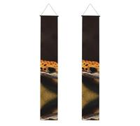 Leopard Little Gecko Portico Banner Appeso Porta Banner Buon Compleanno Portico Segno Festa Banner Foto Sfondo Porta d'ingresso Segni Per Benvenuto Vacanze Festa Decorazione Interna Esterna