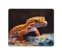 Leopard Little Gecko Tappetini per Il Mouse Bordo Cucito Tappetino per Mouse Portatile Mousepad per Pc Laptop Ufficio 25X30Cm