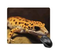 Leopard Little Gecko Tappetino per mouse quadrato portatile con base in gomma antiscivolo, 18 x 22 cm, ultra sottile, per computer, laptop, accessori da scrivania da ufficio